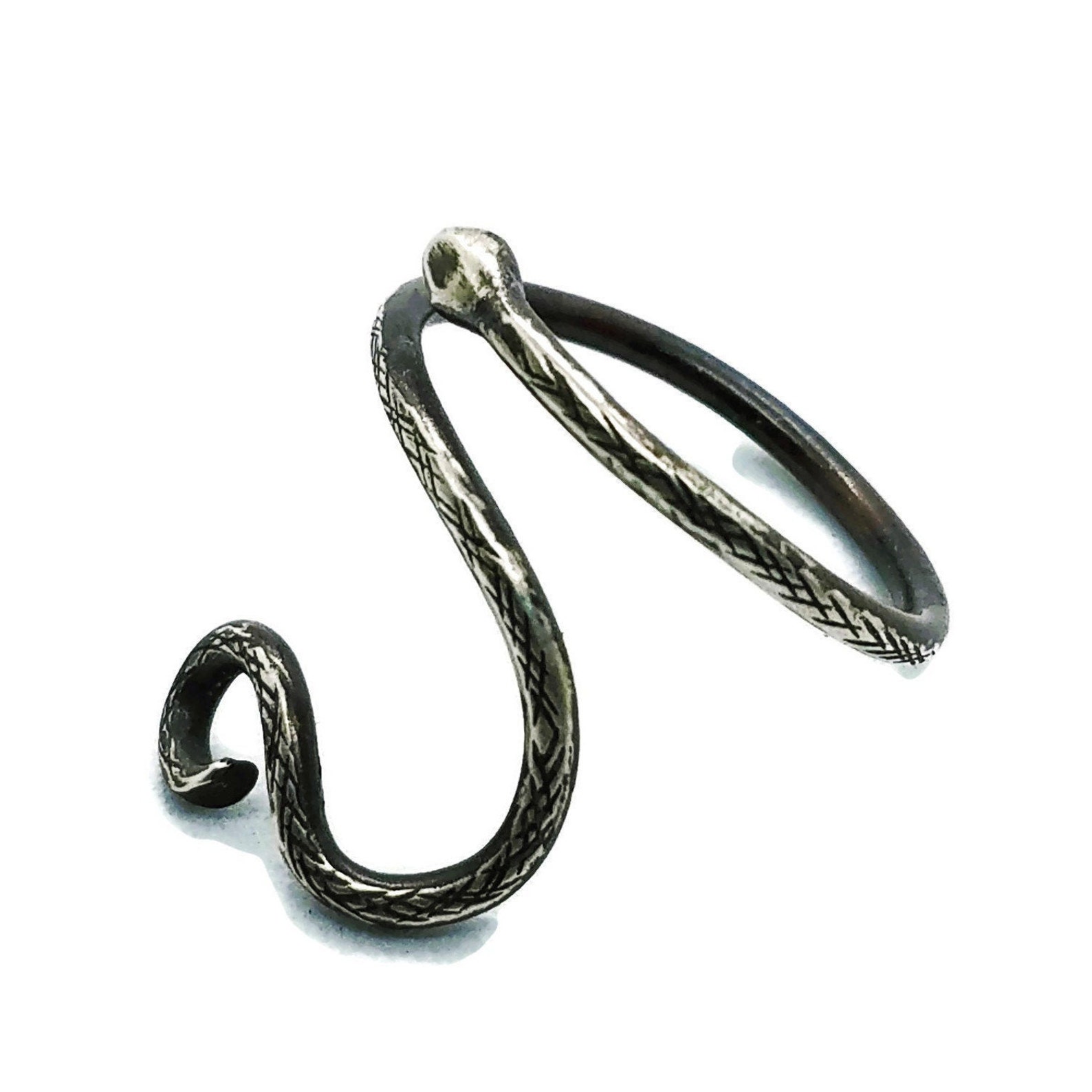Silver Snake Ring Silver Wrap Around Ring Index Finger Ring Etsy
