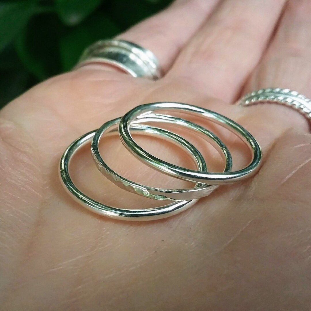 Silver Stackable Rings - Etsy