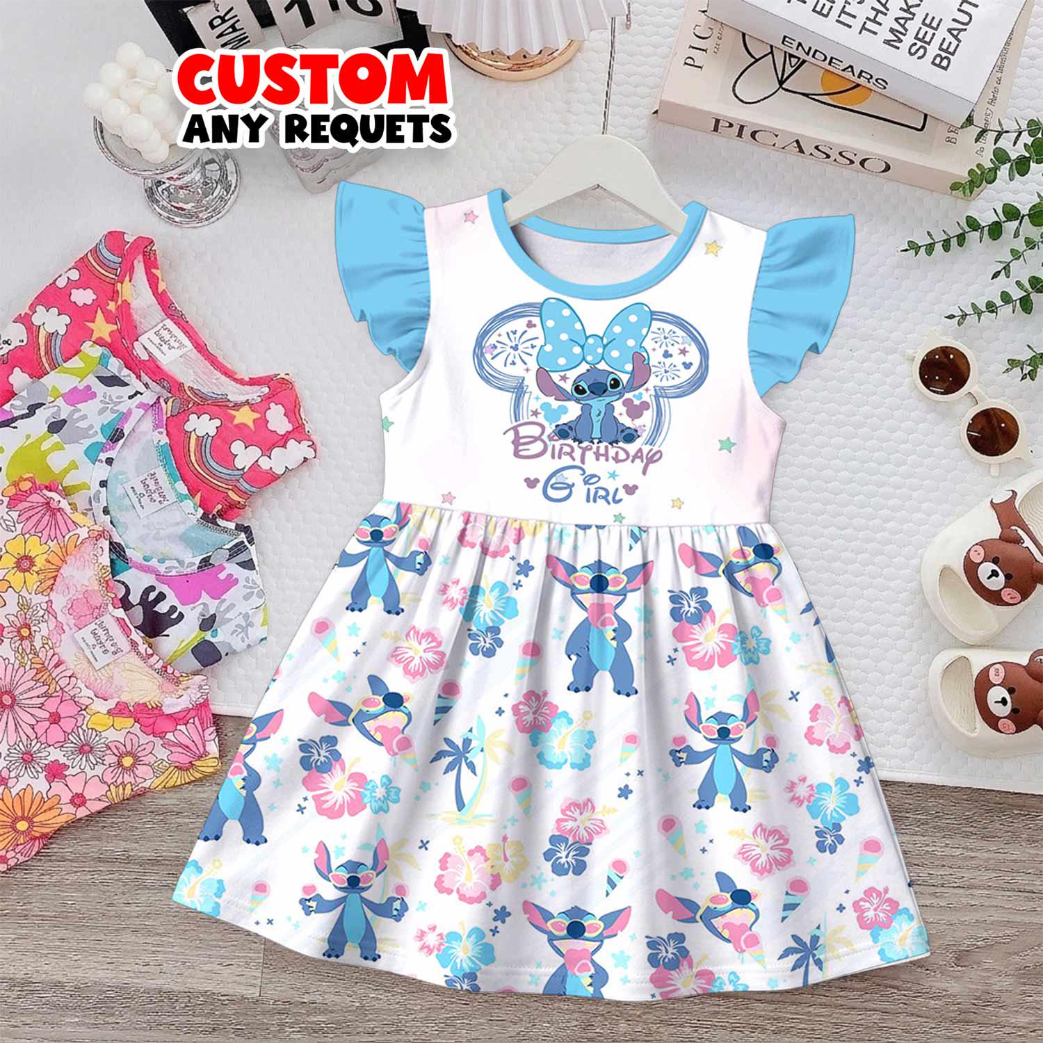 Stitch Birthday Dress Girl - Etsy
