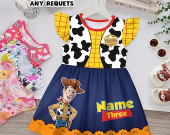 Toy Story Family Matching Dress Girl Woody Outfit Personalized Name Age Kids Cowgirl Birthday Party Disney Trip Outfit