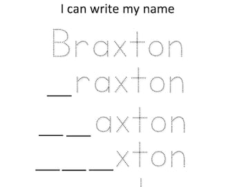 Custom Children's Name Tracing Sheet