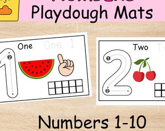 Number Playdough Mats 1-10 | Preschool Counting, Tracing Activity (PDF)