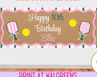 Custom Pickleball Birthday Banner | Personalized Sports Party Decoration (Digital Printable)