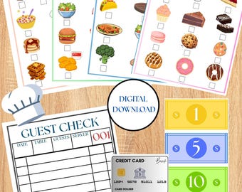 Restaurant Play Kit | Menus, Guest Checks, Play Money (Digital Download)