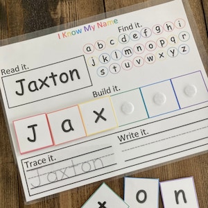 Name Mat- I know my Name, Read it, Find it, Build it, Trace it, Write it
