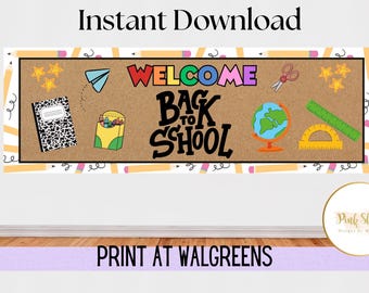 Welcome Back to School Banner | Classroom Door Decor (Instant Download)