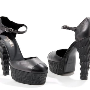 Chanel Sfilata Runway Sample   Tacco Scultoreo Mary Jane 38 - Karl Lagerfeld- Raro Sample  Vintage