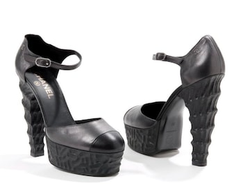 Chanel catwalk sample Sculptural Heel Mary Jane maat 38 - Karl Lagerfeld - Zeldzaam vintage sample
