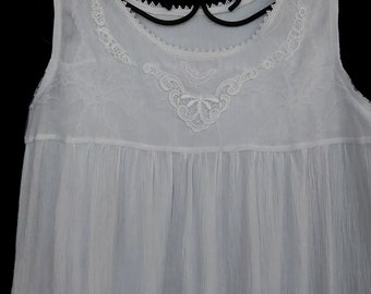 white cotton gauze nightgown