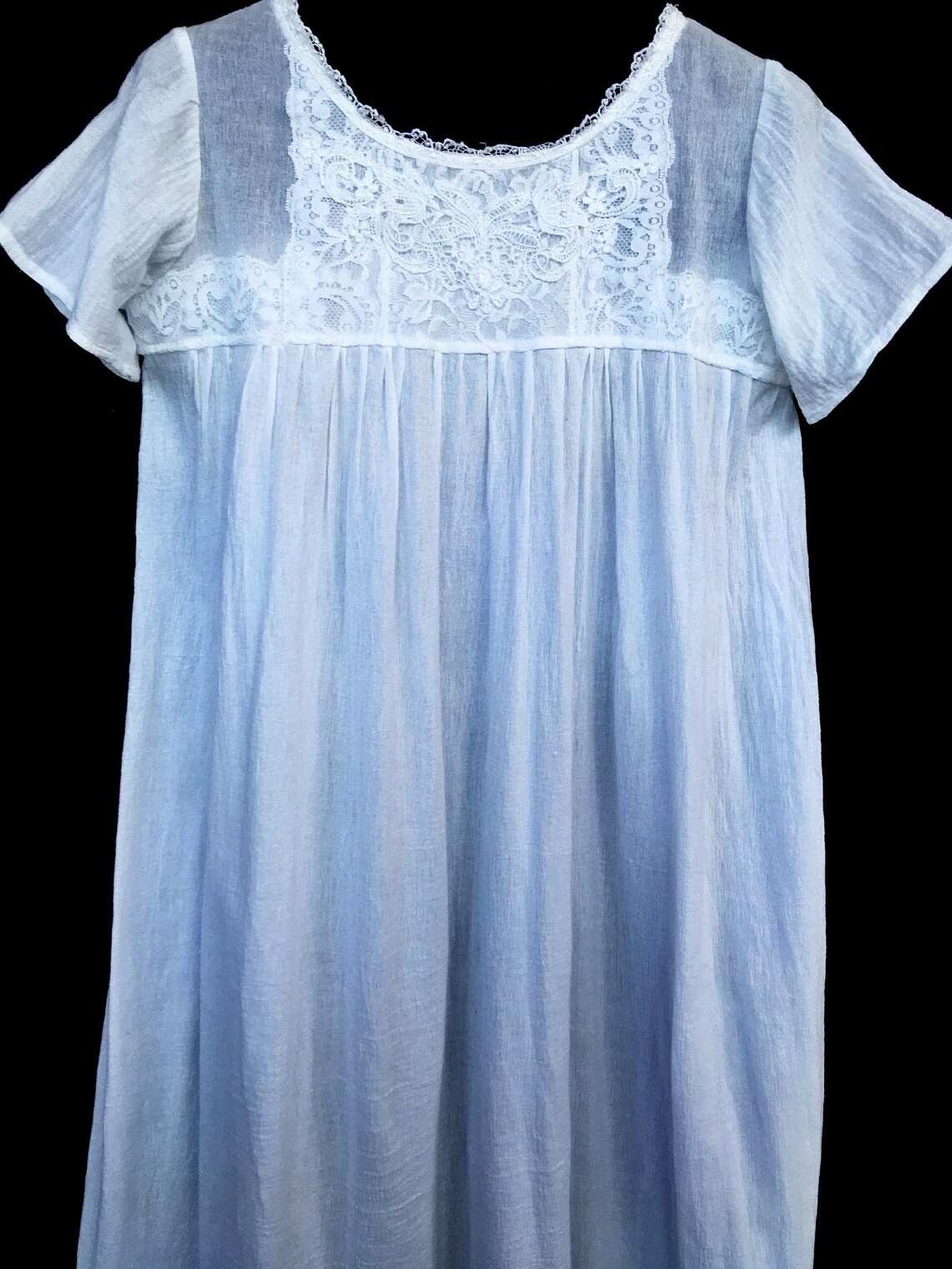 NG111 Womens Handmade New White Cotton Gauze Nightgown Size Etsy