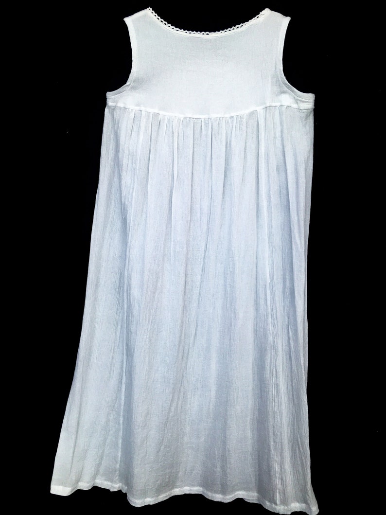 NG113 Womens Handmade New White Cotton Gauze Nightgown Size Etsy
