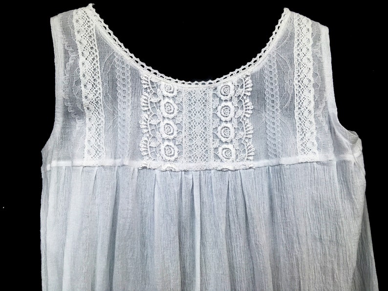 NG113 Womens Handmade New White Cotton Gauze Nightgown Size Etsy