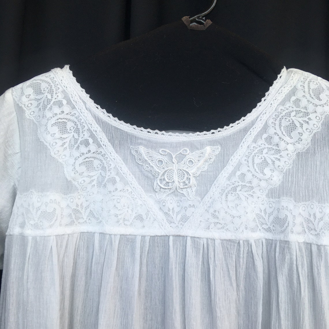 NG103 Womens Handmade New White Cotton Gauze Nightgown Size X Etsy