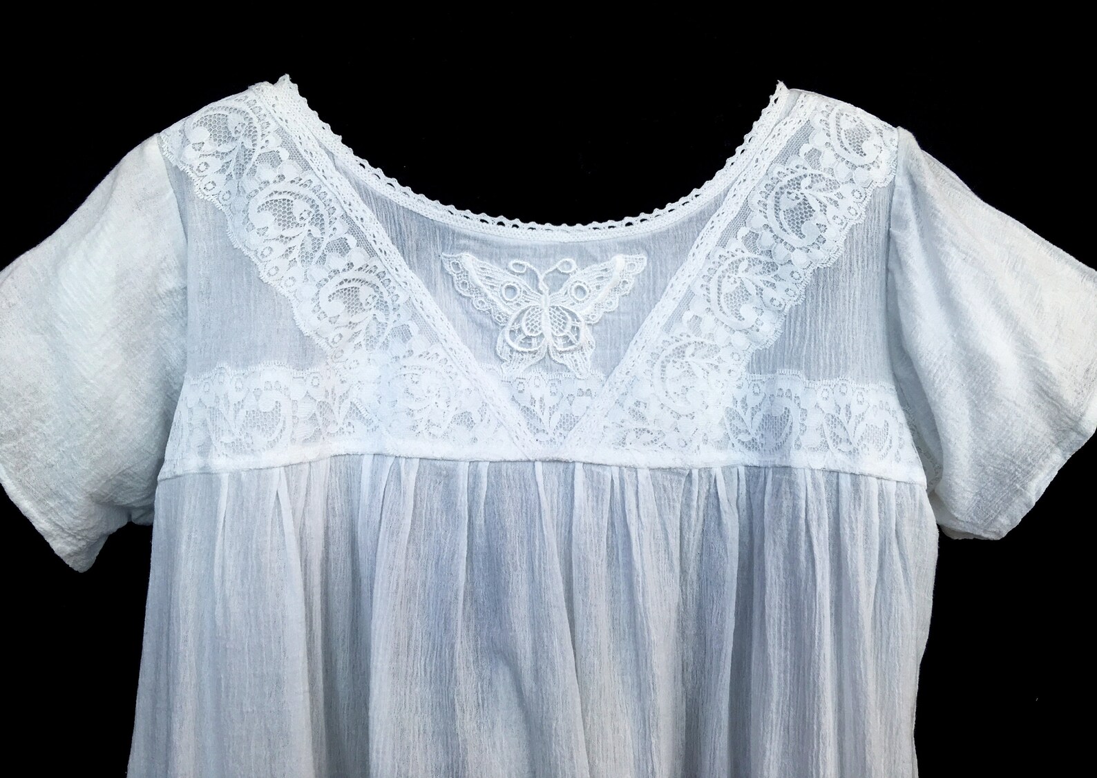 NG103 Womens Handmade New White Cotton Gauze Nightgown Size X Etsy