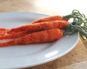 PDF Knitting Pattern - Fresh Knit Carrot Pattern - Easter Baskets Love Handknit Carrots - Catnip Toy