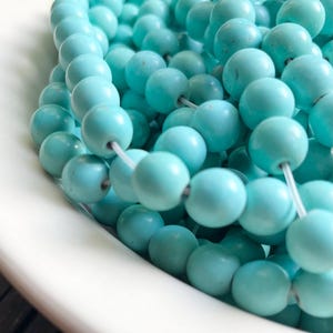 Tucson Aqua Blue Magnesit 8 mm runde Perlen - 15 &quot;Strang - Türkis Alternative - Southwestern Beads