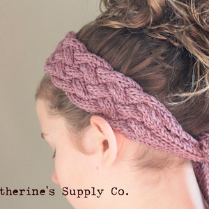 PDF Knitting Pattern - Marbella Cabled Head Wrap Scarf