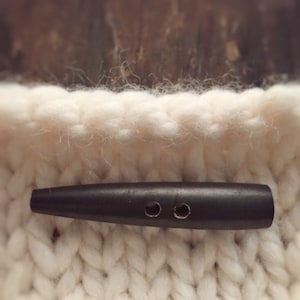 Black Horn Toggle Button  (about 2") - Classic and Timeless  - Perfect for Handknit Sweater and Jackets Wraps and Purses (1)