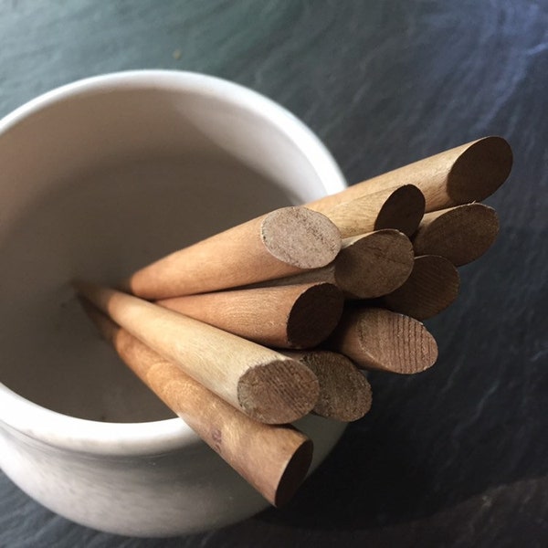 North Woods Wooden Hairsticks with No Holes - 6" Solid Wood - Oval Shawl Pin Fork Hair Stick  - Kanzashi