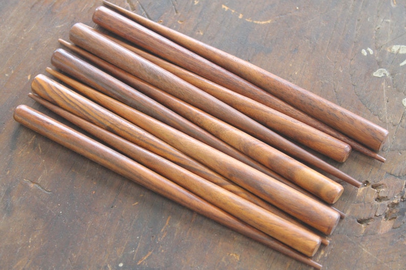 Canterbury Wooden Hairsticks Beadable 6 Solid Wood Hair Stick Shawl Pin Hair Fork Shawl Stick image 4
