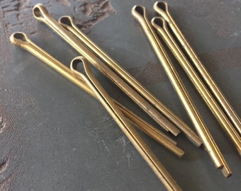 Vintage Cotter Pins (3 in - 74mm) Antike RohMessing Maschinennadeln - Spaltnadeln - Industrial Supply