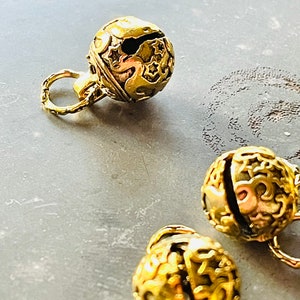 Starry Night Bell  - 12mm Engraved Gold Jingle Bell - Loud and Clear
