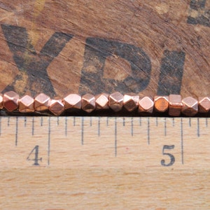 Montevideo Bright Copper Small Cornerless Cube Beads 24 stand Copper Plated 3.3mm Spacers image 4