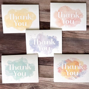 Aquarell Dankeskarten Set |  Blanko Thank You Briefpapier | Dankeskarten mit Umschlägen | Boho Geschenkideen | 5er oder 10er Set