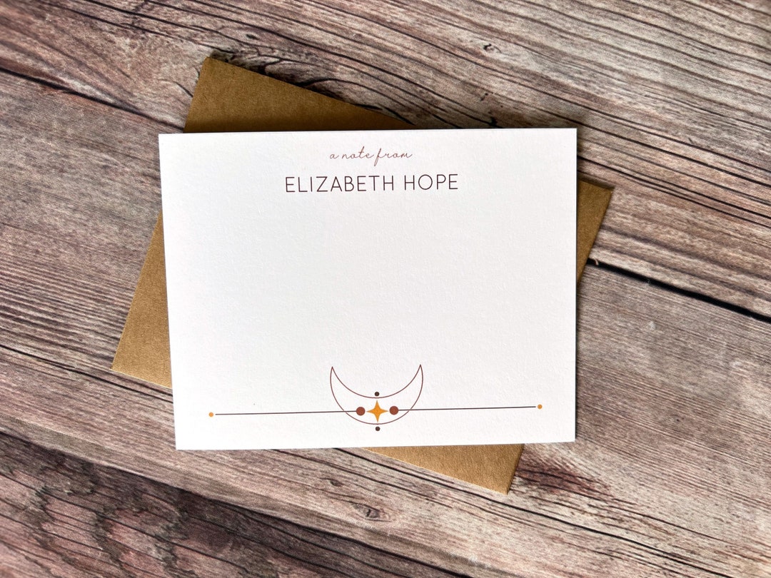 Personalized Notecard Set | Personalized Stationery Set | Moon ...