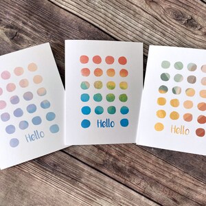Zestaw pustych kartek Hello Rainbow Dots | Zestaw pustych kartek Hello Boho Dots | Zestaw pustych kartek Hello Pastel Dots | Zestaw 6 kartek