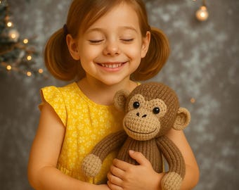 Schema PDF per lavorare a maglia una scimmietta / Schema per un simpatico peluche / Scimmia amigurumi / Lavoro a maglia facile per principianti / Giocattolo regalo fai da te
