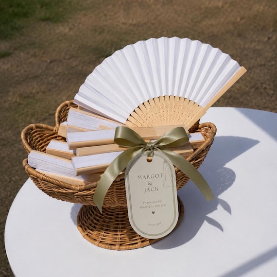 Personalized Wedding Fan Favors, Custom Hand Fan, Bridal Shower Gift, Engagement Party Favor, Foldable Fan, Guest Gift, Summer Wedding Favor