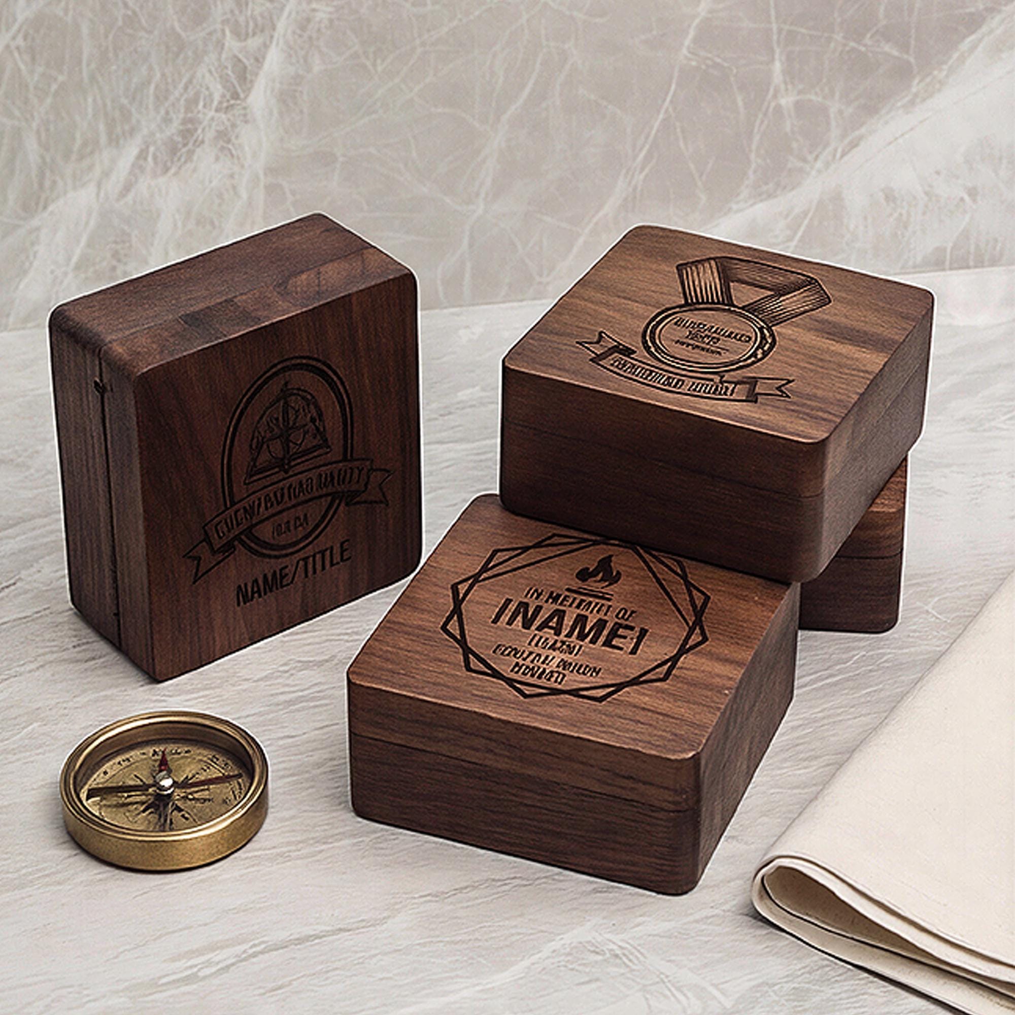 Personalized Walnut Coin Box, Custom Engraved Medal Display Case ...