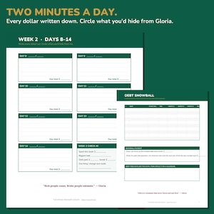90 Day Budget Planner Printable, Debt Snowball Tracker & Daily Spending Log PDF, Broke-Breaker Ledger by Gloria Vance, Instant Download image 4
