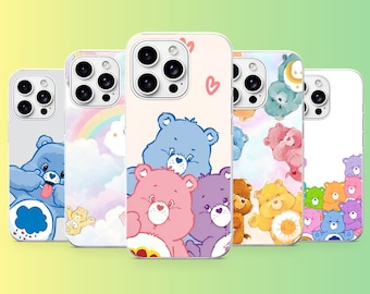 Care Bears Phone Case Kawaii Bears Cover for iPhone 17Pro, 16, 15, 14, 13, 12, Samsung S26, S25, S24, S23Fe, A16, A56, Pixel 10, 9Pro