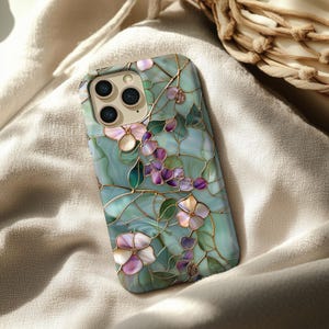 Wildflower Mosaic Stained Glass MagSafe Phone Case Artful Wildflower Botanical Phone Case iPhone 17 16 15 14 Pro Samsung s26 s25 s24 s23 image 4