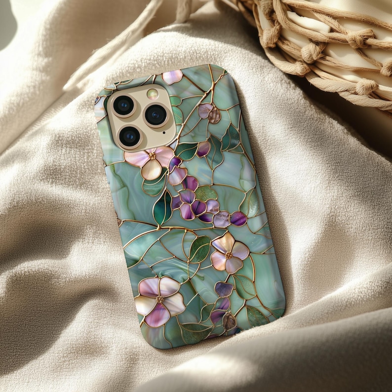 Wildflower Mosaic Stained Glass MagSafe Phone Case Artful Wildflower Botanical Phone Case iPhone 17 16 15 14 Pro Samsung s26 s25 s24 s23 image 4