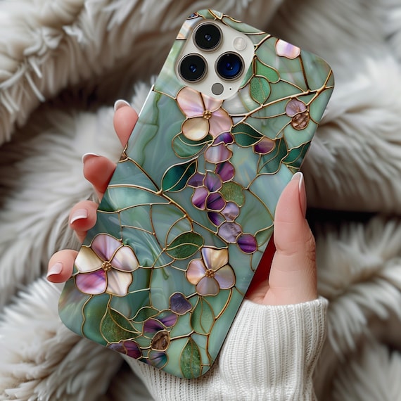 Wildflower Mosaic Stained Glass MagSafe Phone Case Artful Wildflower Botanical Phone Case iPhone 17 16 15 14 Pro Samsung s26 s25 s24 s23