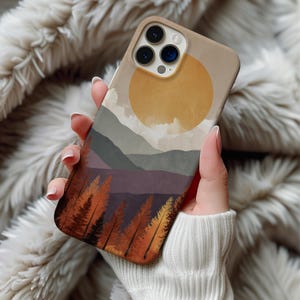 Autumn Pine Trees Forest Phone Case Summer Earth Tone Outdoors Design Phone Case Gift For iPhone 17 16 15 Pro Max Samsung S25 S24