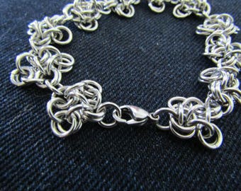 Turtle weave bracelet, chainmaille bracelet, stainless steel bracelet