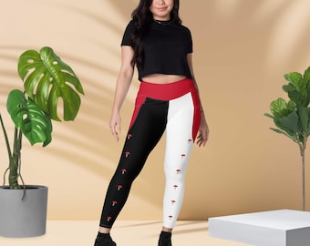 Leggings in poliestere riciclato con tasche - Amanita muscaria di Mushrology by Fantastic Nature