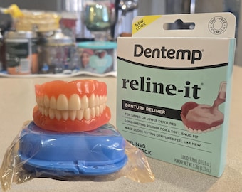 READY TO WEAR 3D Printed Dentures:Upper and Lower Small Adult Fit with reline kit, Dental Lab Precision