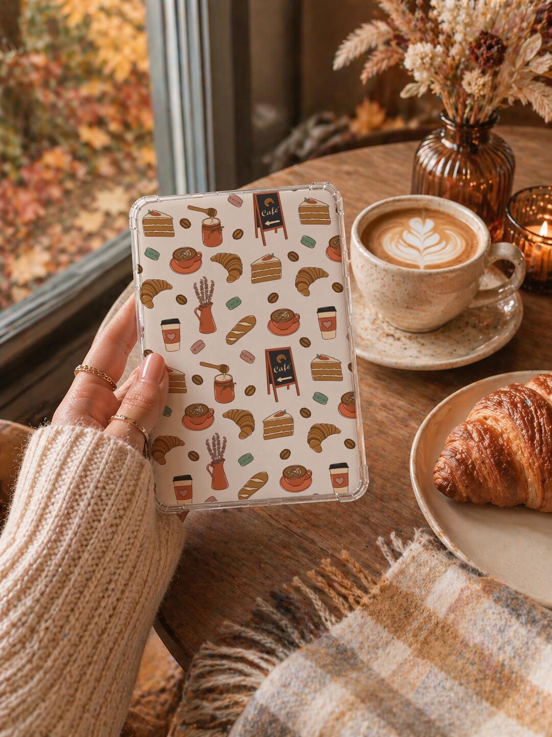 Cosy Café Kindle Insert | Hand Drawn Printable Clear Case Insert ...