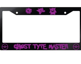 Anime Ghost License Plate Frame Purple Halloween Car Accessories Dark Aesthetic Vehicle Decor Ghost Type Master Tag Holder Gamer Car Gift