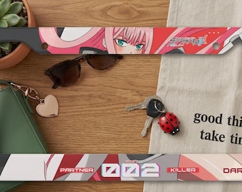 Zero Two License Plate Frame, Cute Anime License Plate Holder, 002 Waifu Car Accessories, Japanese Manga Car Decor, Darling Car Tag Holder