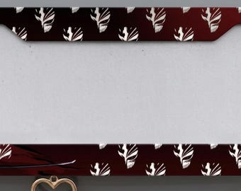 Ichigo License Plate Frame, Hollow Mask Anime License Plate Holder, Soul Reaper Car Accessories, Black & Red Manga Car Decor, JDM Tag Holder