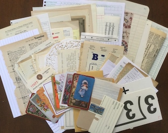 Vintage Ephemera Paper Pack 75 Pieces for Junk Journals / Crafts / Scrapbooking