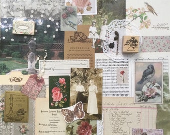 Victorian Garden Flowers / Ephemera / Scrapbook / Junk Journal Paper Kit