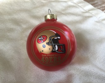 Vintage 49er Red Globe Christmas Ornament