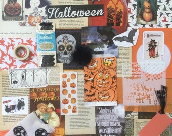 Halloween / Spooky / Pumpkin Ephemera Scrapbook Junk Journal Paper Pack A